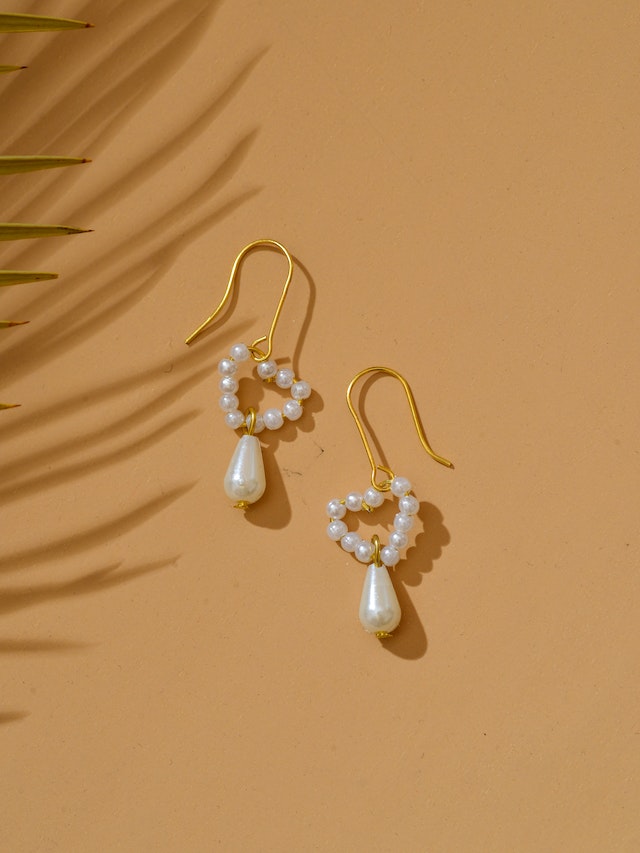 Heart Pearl Earrings
